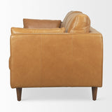 Mercana Elton 87.8L x 37.8W x 34.6H Tan Leather Sofa