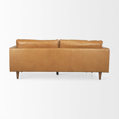 Mercana Elton 87.8L x 37.8W x 34.6H Tan Leather Sofa