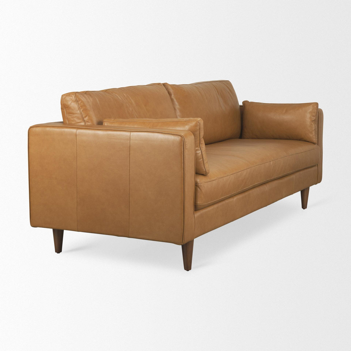 Mercana Elton 87.8L x 37.8W x 34.6H Tan Leather Sofa