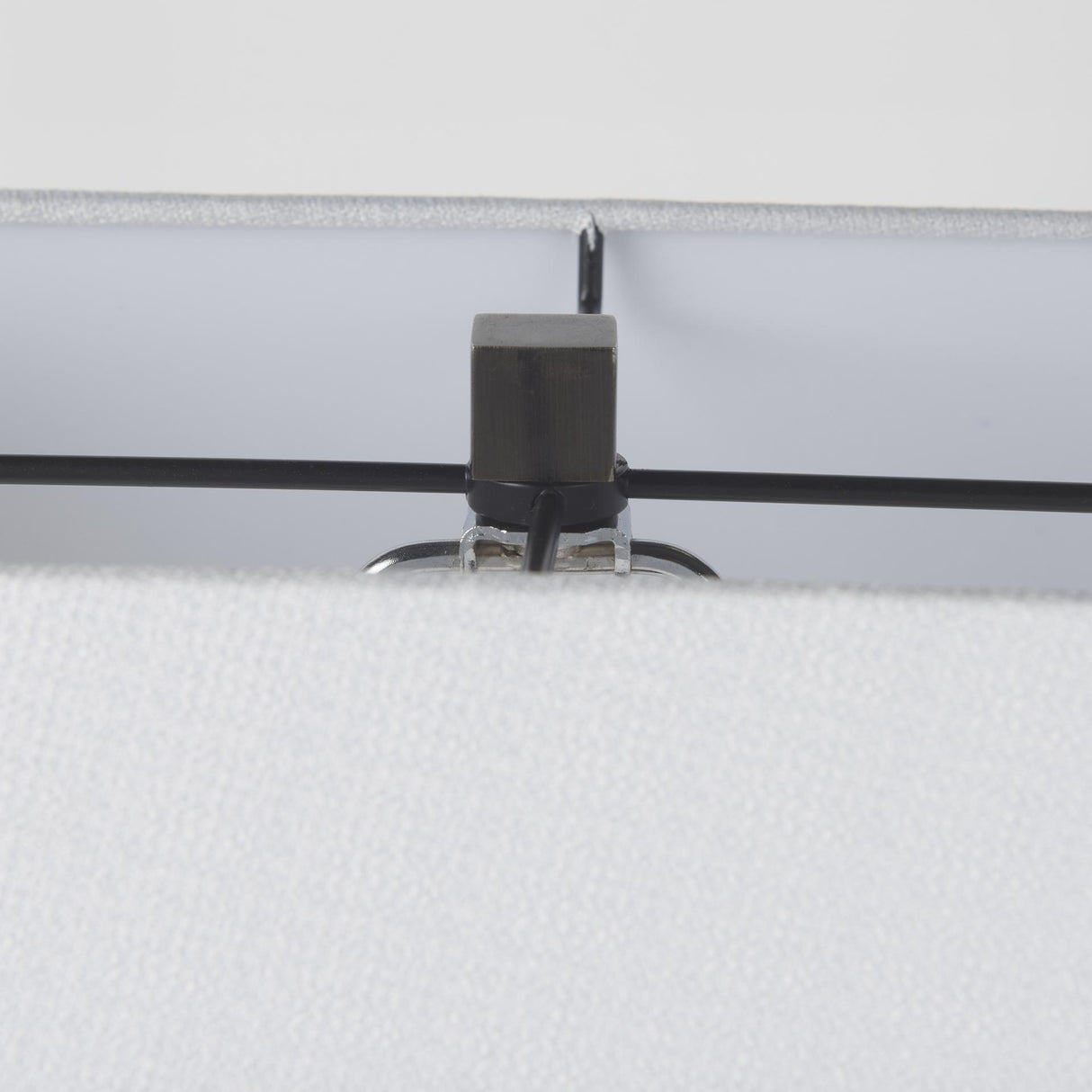 Mercana Peyton 14.0L x 9.0W x 26.2H Black Metal W/Marble Cube and White Shade Table Lamp