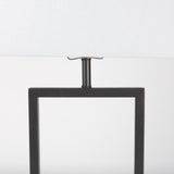 Mercana Peyton 14.0L x 9.0W x 26.2H Black Metal W/Marble Cube and White Shade Table Lamp