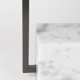Mercana Peyton 14.0L x 9.0W x 26.2H Black Metal W/Marble Cube and White Shade Table Lamp
