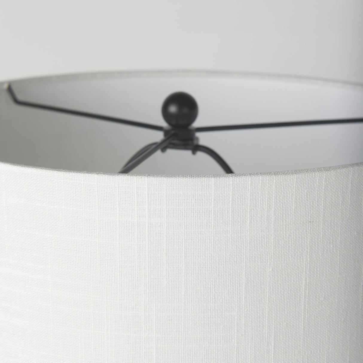 Mercana Sarah 15.0L x 10.0W x 22.2H Arched Black Metal W/Marble Cube and White Shade Table Lamp