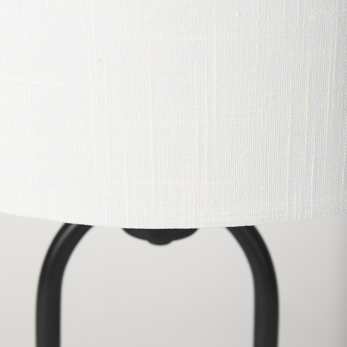 Mercana Sarah 15.0L x 10.0W x 22.2H Arched Black Metal W/Marble Cube and White Shade Table Lamp