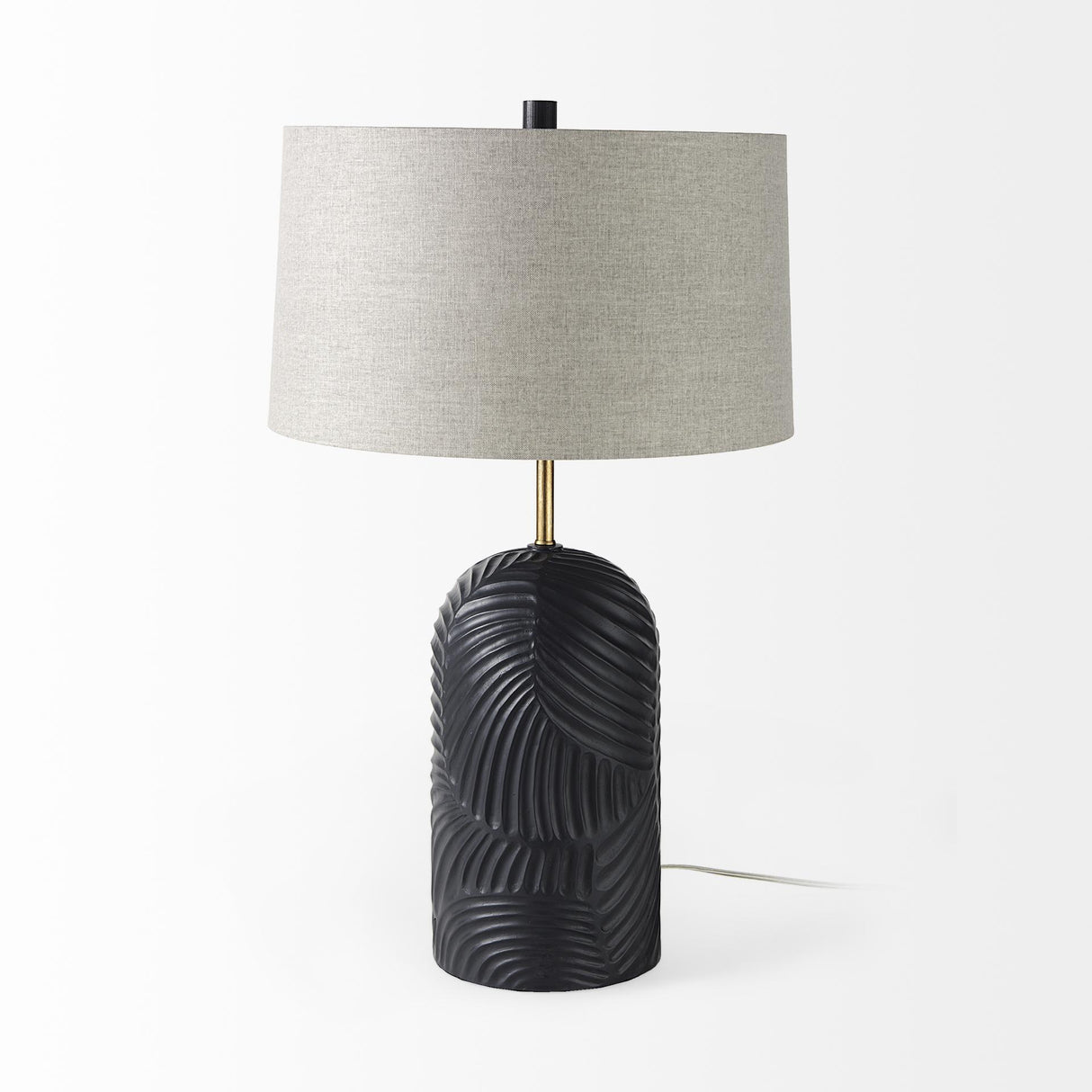 Mercana Quinn 18.0L x 18.0W x 28.8H Navy Base W/Beige Fabric Shade Table Lamp