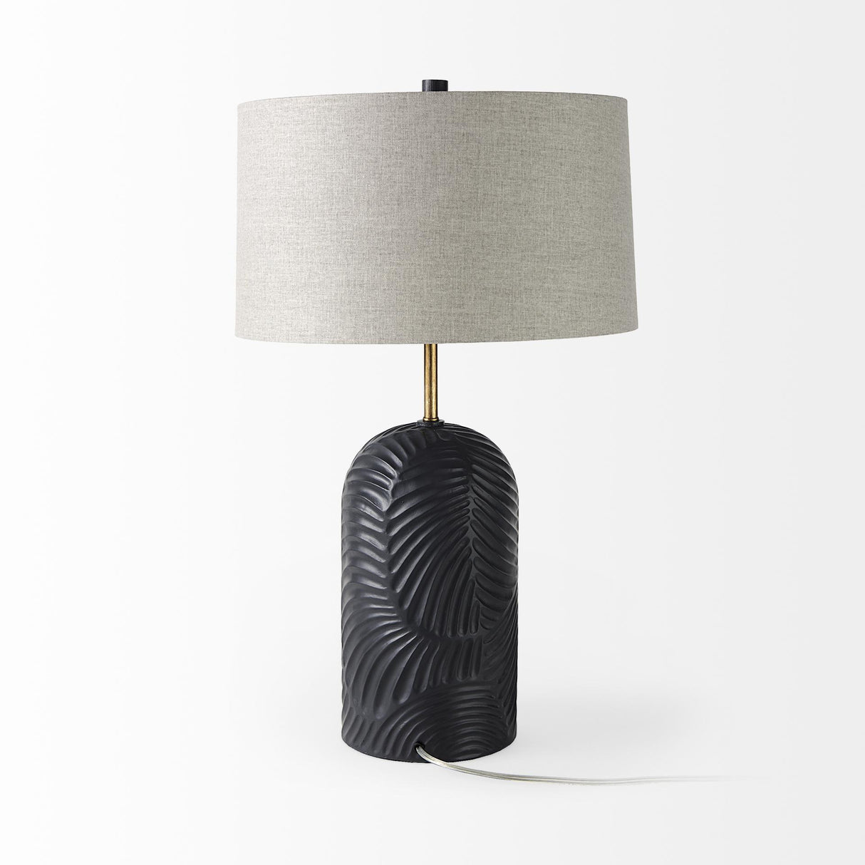 Mercana Quinn 18.0L x 18.0W x 28.8H Navy Base W/Beige Fabric Shade Table Lamp