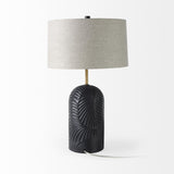 Mercana Quinn 18.0L x 18.0W x 28.8H Navy Base W/Beige Fabric Shade Table Lamp