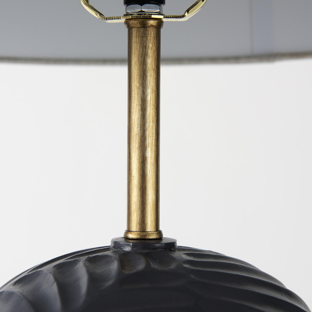 Mercana Quinn 18.0L x 18.0W x 28.8H Navy Base W/Beige Fabric Shade Table Lamp