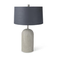 Mercana Quinn 19.0L x 19.0W x 24.6H Beige Base W/Navy Fabric Shade Table Lamp