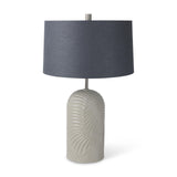 Mercana Quinn 19.0L x 19.0W x 24.6H Beige Base W/Navy Fabric Shade Table Lamp