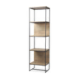 Mercana Morris 19.75 L x 15.0W x 72.5H Beige Wood W/Black Metal Frame 4-Tier Shelving Unit