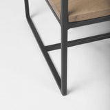 Mercana Morris 19.75 L x 15.0W x 72.5H Beige Wood W/Black Metal Frame 4-Tier Shelving Unit