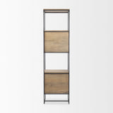 Mercana Morris 19.75 L x 15.0W x 72.5H Beige Wood W/Black Metal Frame 4-Tier Shelving Unit