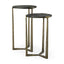 Mercana Atticus Black Wood and Antiqued Gold Metal Nesting Accent Tables (Set of 2)