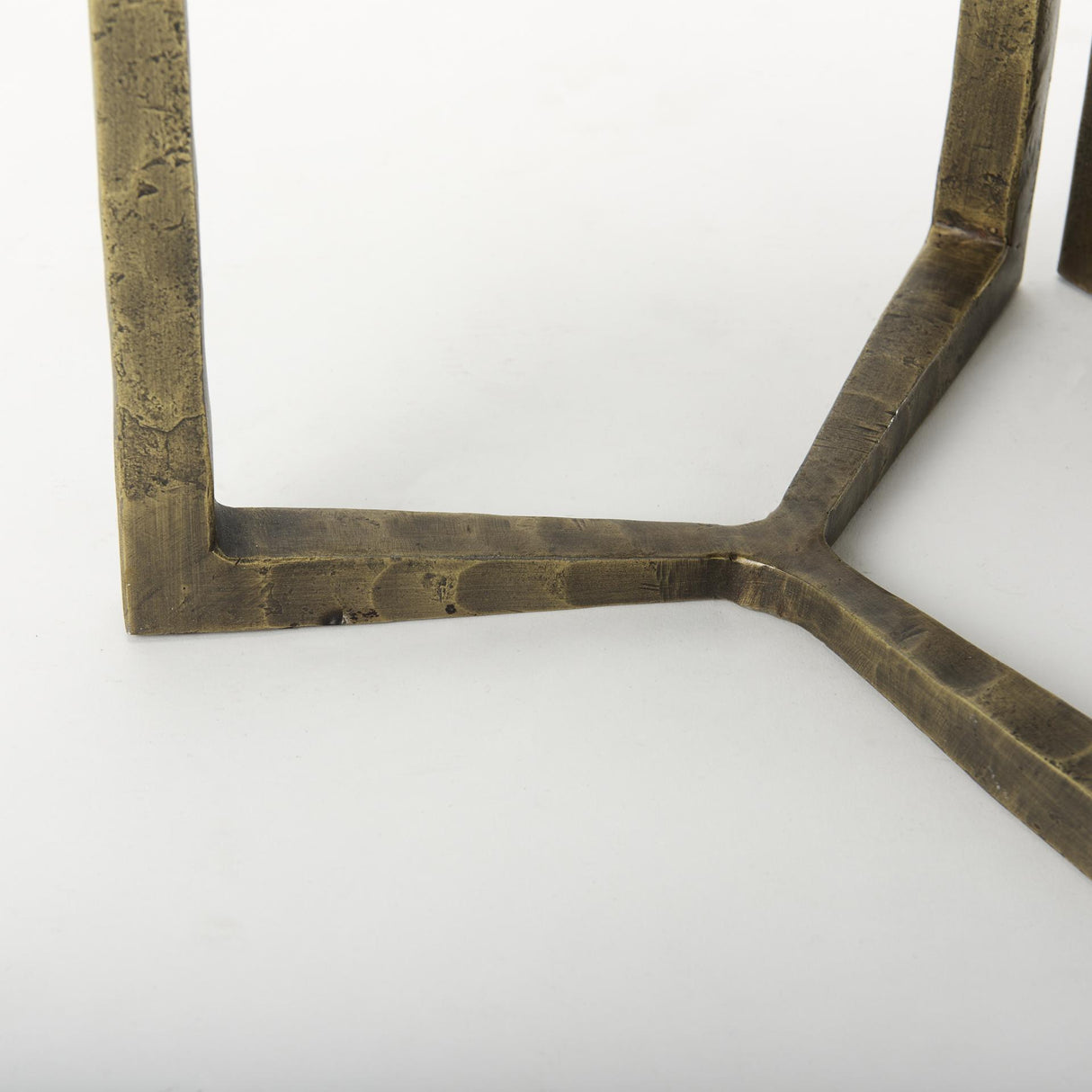 Mercana Atticus Black Wood and Antiqued Gold Metal Nesting Accent Tables (Set of 2)