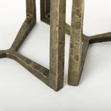 Mercana Atticus Black Wood and Antiqued Gold Metal Nesting Accent Tables (Set of 2)