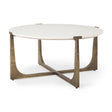 Mercana Atticus Marble and Antiqued Gold Metal Coffee Table