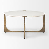 Mercana Atticus Marble and Antiqued Gold Metal Coffee Table