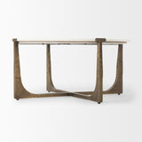 Mercana Atticus Marble and Antiqued Gold Metal Coffee Table