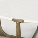 Mercana Atticus Marble and Antiqued Gold Metal Coffee Table