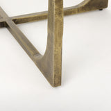 Mercana Atticus Marble and Antiqued Gold Metal Coffee Table