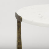 Mercana Atticus Marble and Antiqued Gold Metal Nesting Accent Tables (Set of 2)