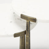 Mercana Atticus Marble and Antiqued Gold Metal Nesting Accent Tables (Set of 2)