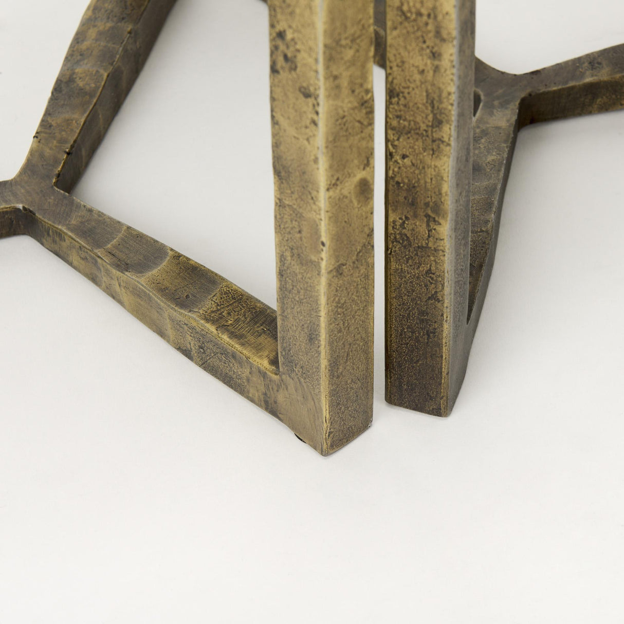 Mercana Atticus Marble and Antiqued Gold Metal Nesting Accent Tables (Set of 2)