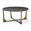 Mercana Atticus Black Wood and Antiqued Gold Metal Coffee Table
