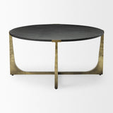 Mercana Atticus Black Wood and Antiqued Gold Metal Coffee Table