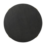 Mercana Atticus Black Wood and Antiqued Gold Metal Coffee Table