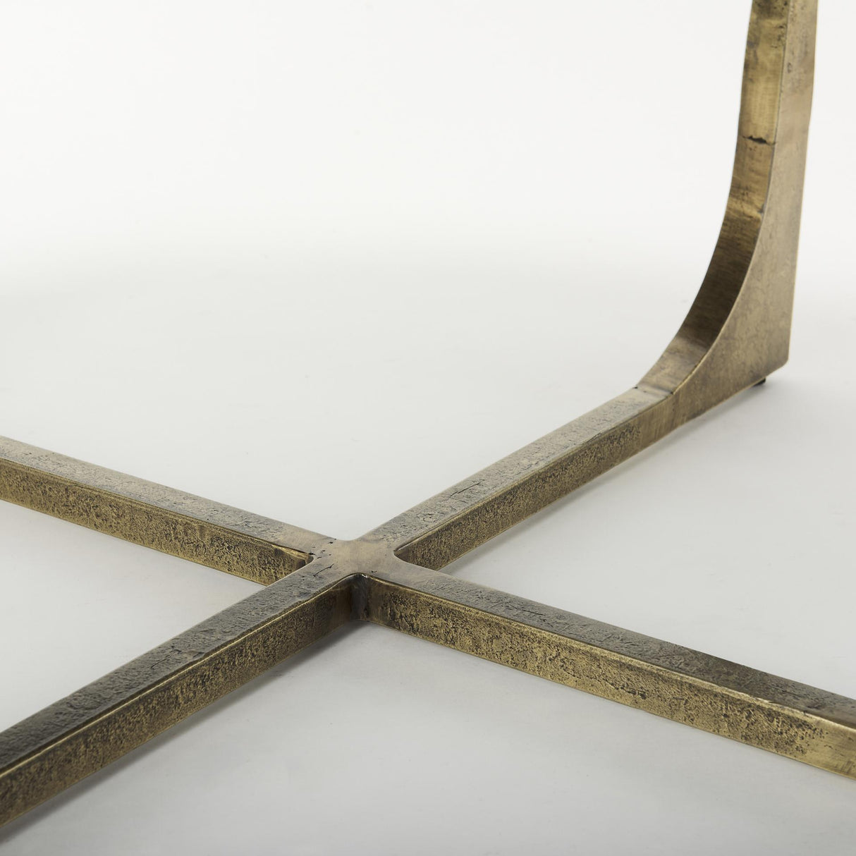 Mercana Atticus Black Wood and Antiqued Gold Metal Coffee Table
