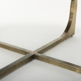 Mercana Atticus Black Wood and Antiqued Gold Metal Coffee Table