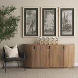 Mercana Cambie 29.0L x 6.0W x 9.0H Natural Wood W/Black Metal Candle Holders