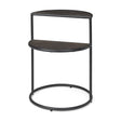 Mercana Arlo 20.5L x 20.5W x 24.4H Brown Wood W/Black Metal End Table