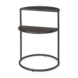 Mercana Arlo 20.5L x 20.5W x 24.4H Brown Wood W/Black Metal End Table
