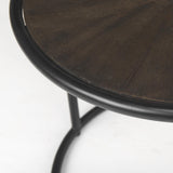Mercana Arlo 20.5L x 20.5W x 24.4H Brown Wood W/Black Metal End Table