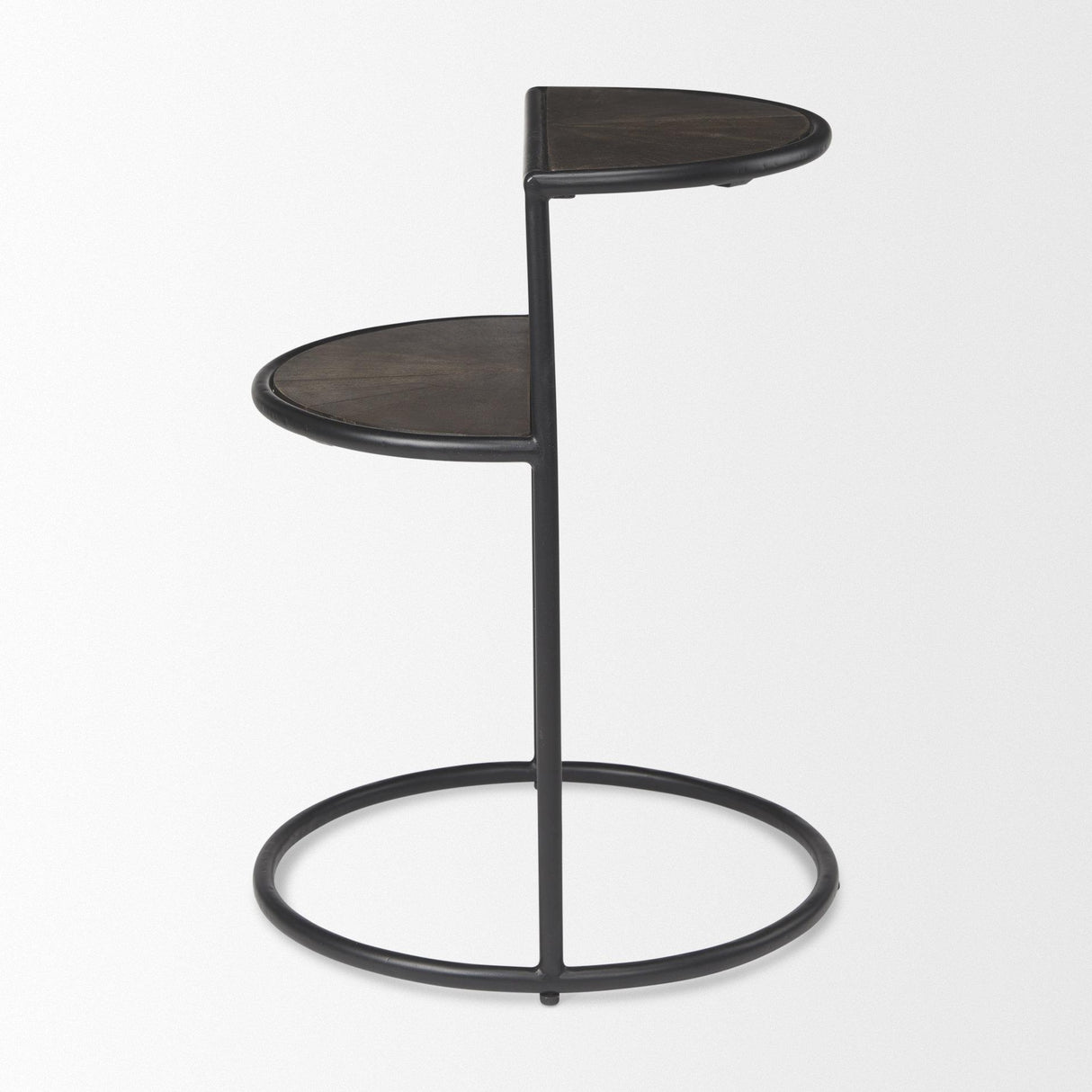 Mercana Arlo 20.5L x 20.5W x 24.4H Brown Wood W/Black Metal End Table