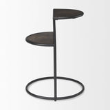 Mercana Arlo 20.5L x 20.5W x 24.4H Brown Wood W/Black Metal End Table