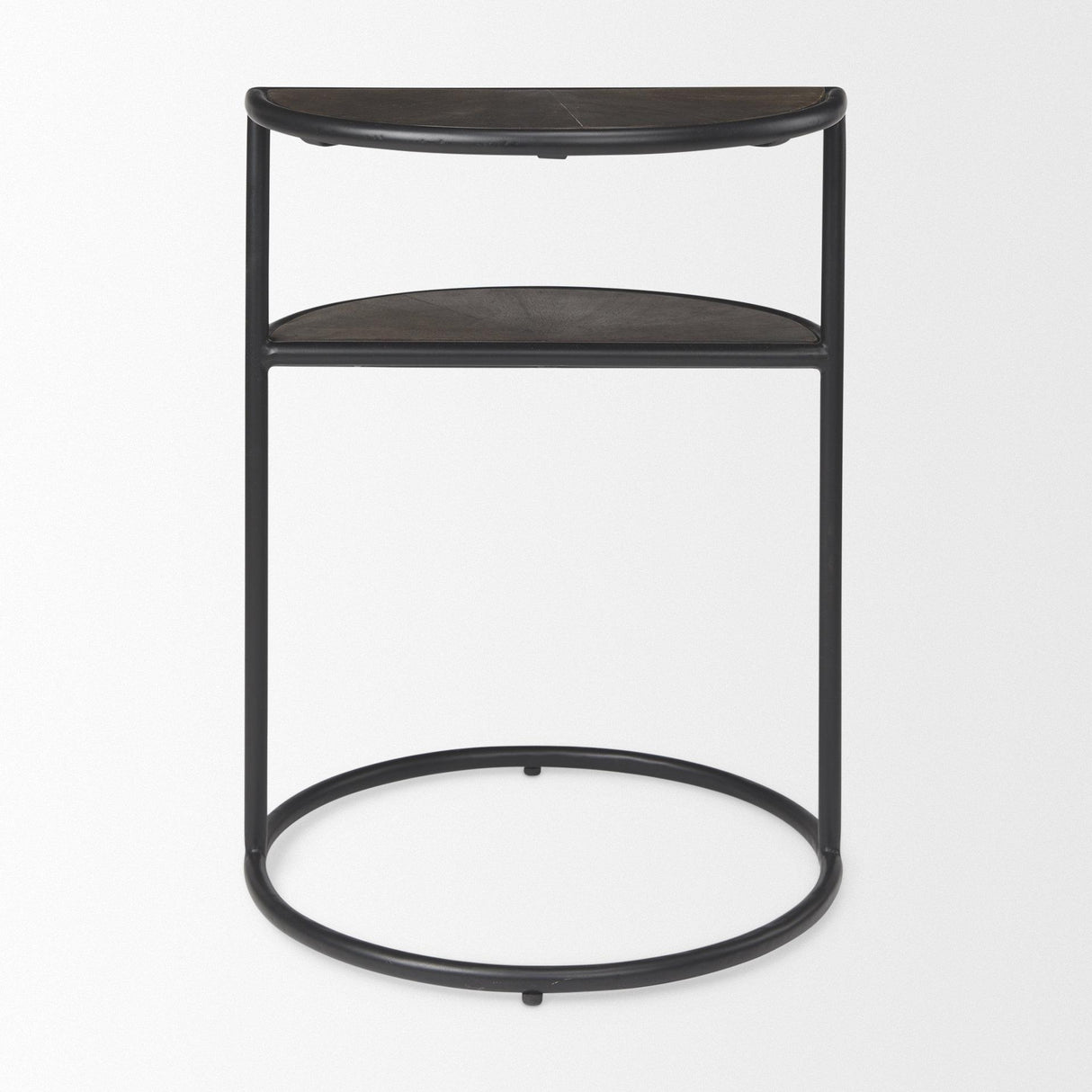 Mercana Arlo 20.5L x 20.5W x 24.4H Brown Wood W/Black Metal End Table