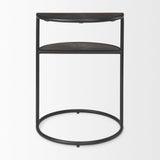 Mercana Arlo 20.5L x 20.5W x 24.4H Brown Wood W/Black Metal End Table