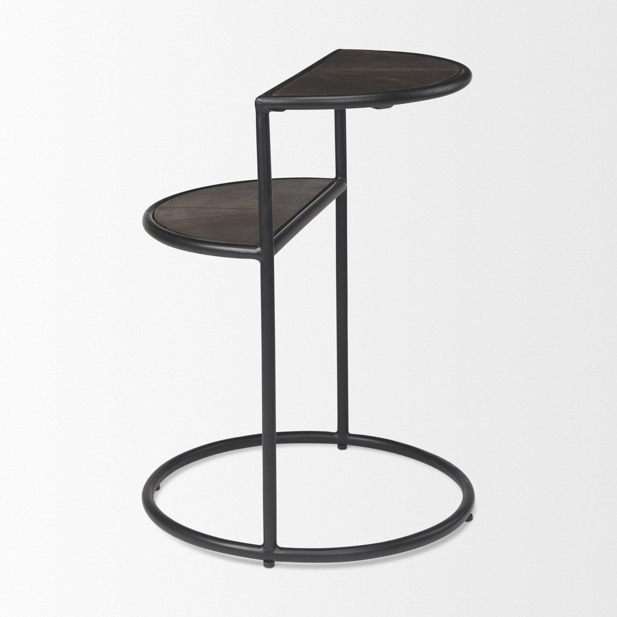 Mercana Arlo 20.5L x 20.5W x 24.4H Brown Wood W/Black Metal End Table