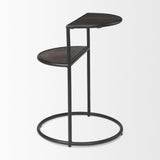 Mercana Arlo 20.5L x 20.5W x 24.4H Brown Wood W/Black Metal End Table