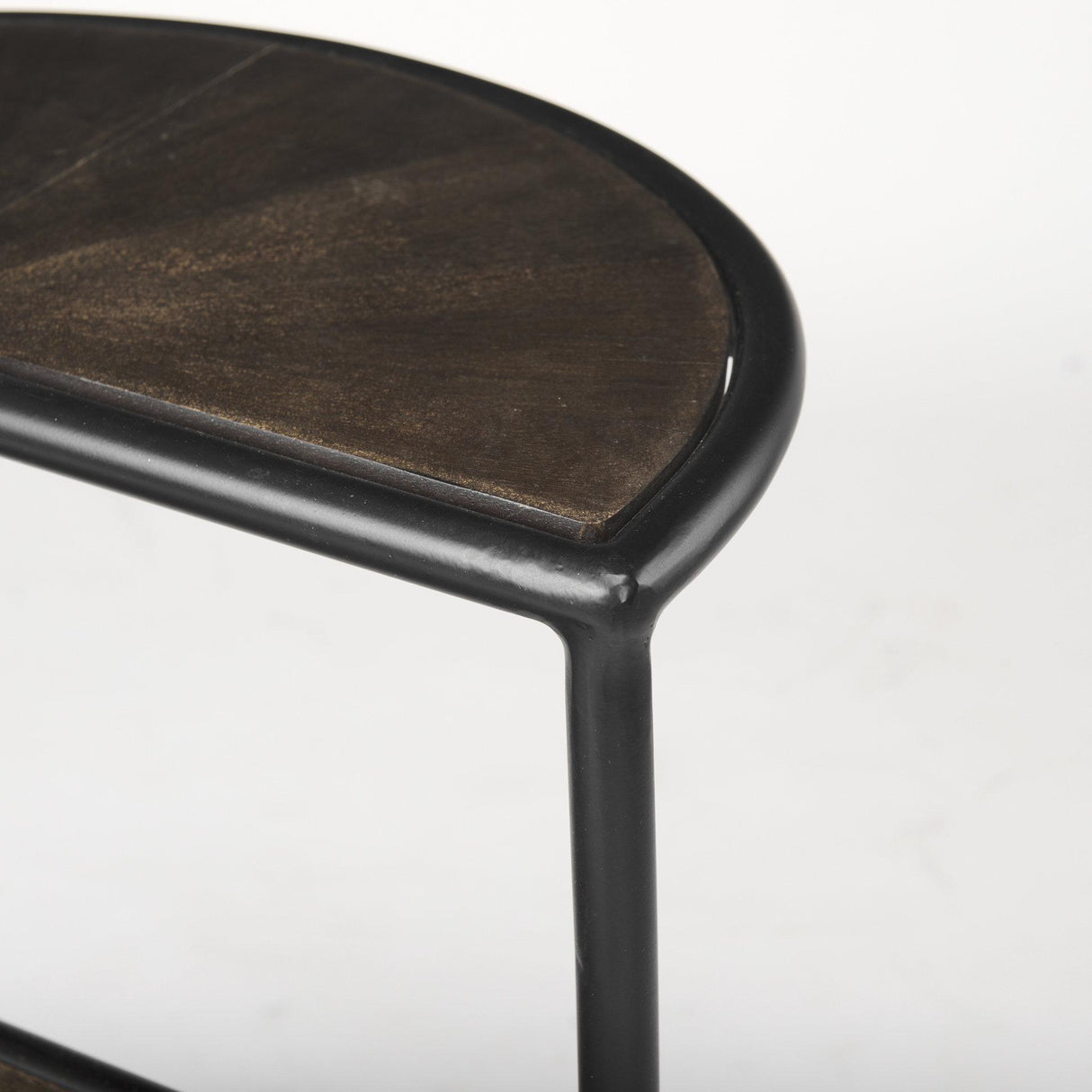 Mercana Arlo 20.5L x 20.5W x 24.4H Brown Wood W/Black Metal End Table