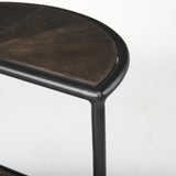 Mercana Arlo 20.5L x 20.5W x 24.4H Brown Wood W/Black Metal End Table