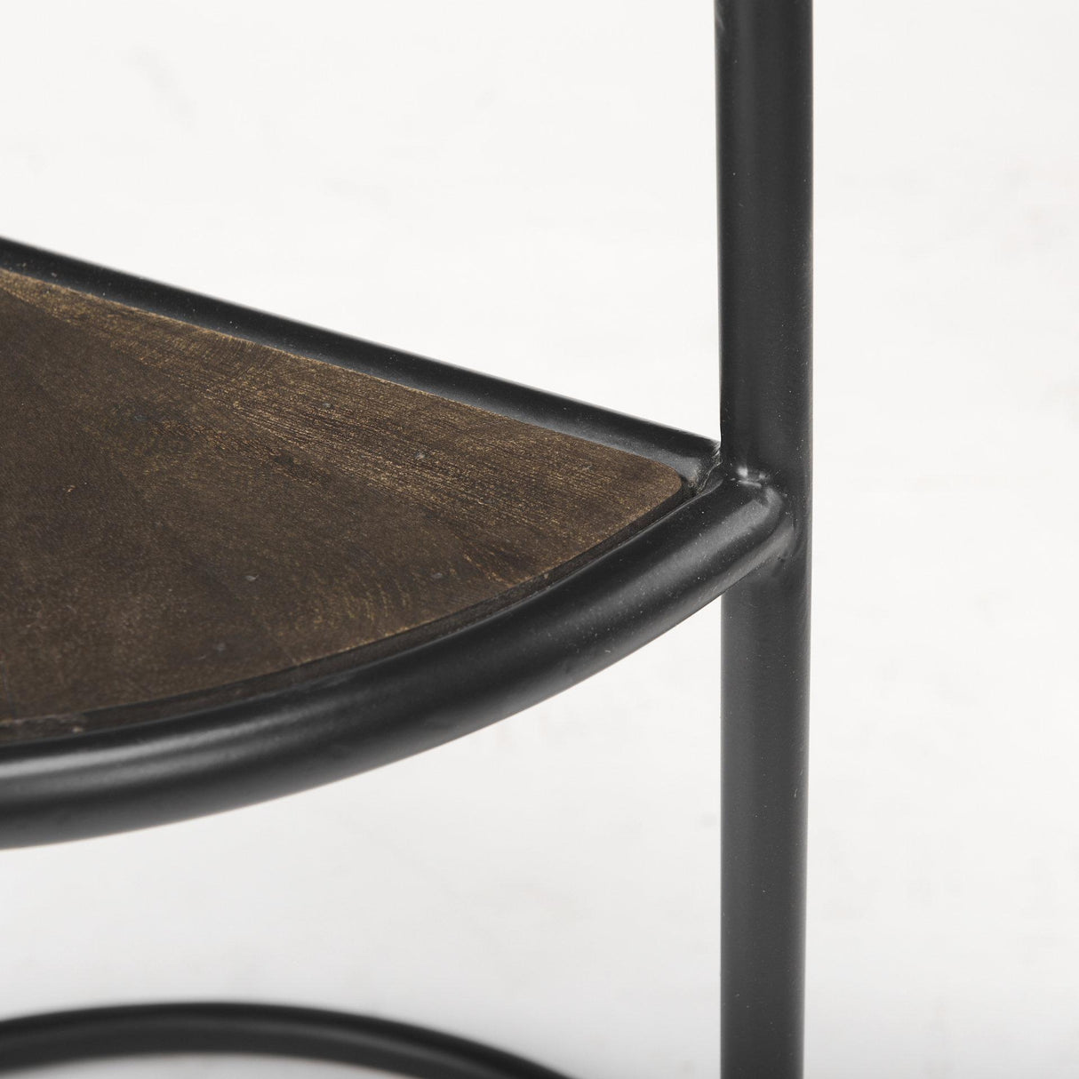 Mercana Arlo 20.5L x 20.5W x 24.4H Brown Wood W/Black Metal End Table