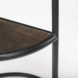 Mercana Arlo 20.5L x 20.5W x 24.4H Brown Wood W/Black Metal End Table