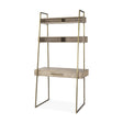 Mercana Cordell 42.0L x 25.0W x 78.0H Light Brown Wood W/Gold Metal Office Desk