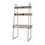 Mercana Cordell 42.0L x 25.0W x 78.0H Light Brown Wood W/Gold Metal Office Desk