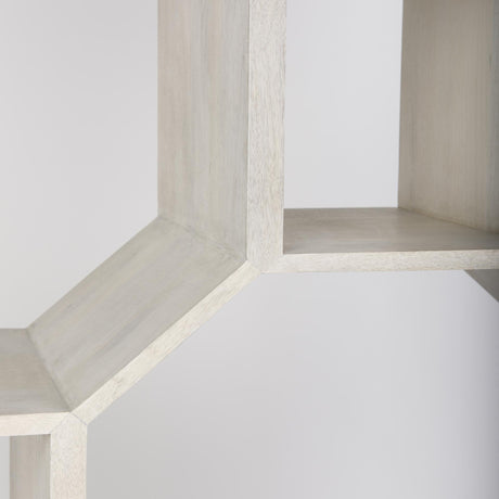 Mercana Traro 47.75L x 16.0W x 92.0H Beige Wooden Compartment Shelving Unit